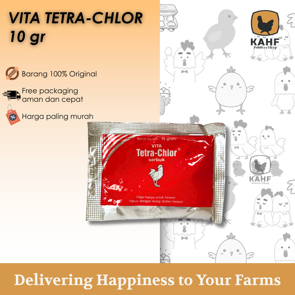 Vita Tetra Chlor serbuk 10 gram ECER Obat Antibiotik Ayam CRD Ngorok Snot