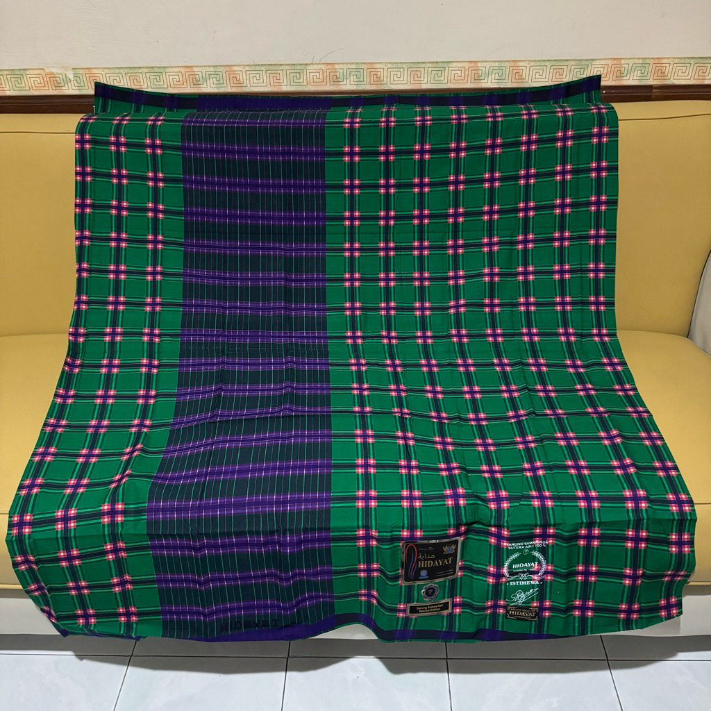 Sarung Tenun HIDAYAT Kotak Jadul FULL SUTRA 100%