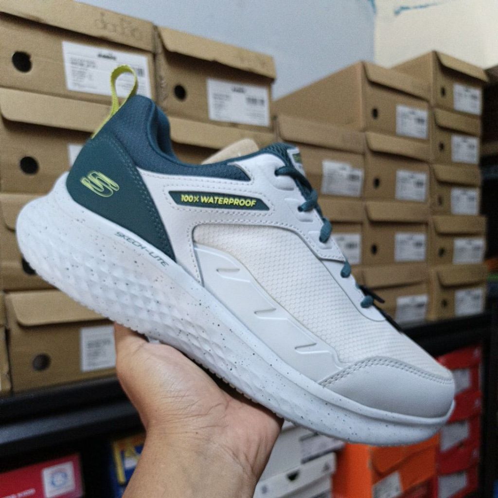 Sepatu Skechers Lite Pro Ankkor Gray Green 100% Waterproof Original Resmi Sport Station