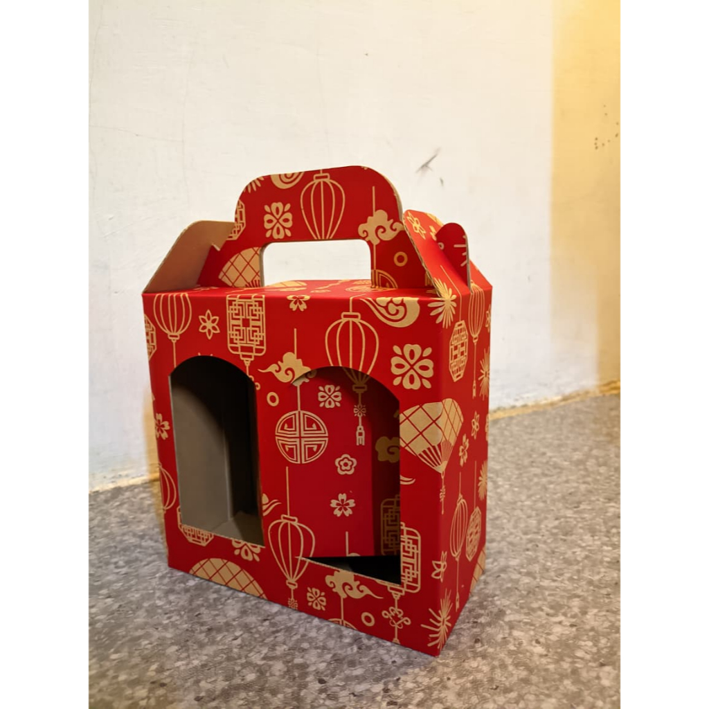 Kardus Box Packaging Kardus Die Cut Tas Jinjing Jar 1000 Ml Kardus Box Packaging Hampers Imlek Box D