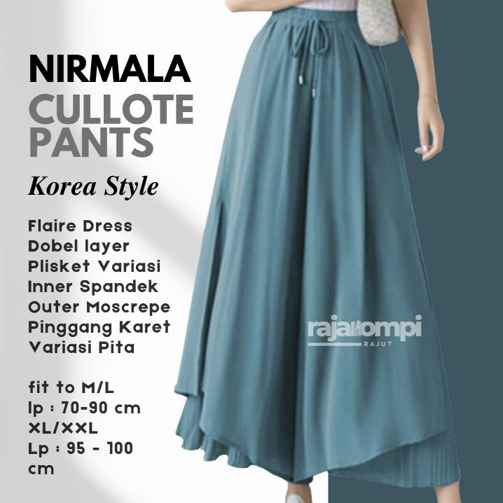 Celana Panjang Sifon Gaya Korea Nirmalla / Stice Pants Celana Kulot Dobel Layer