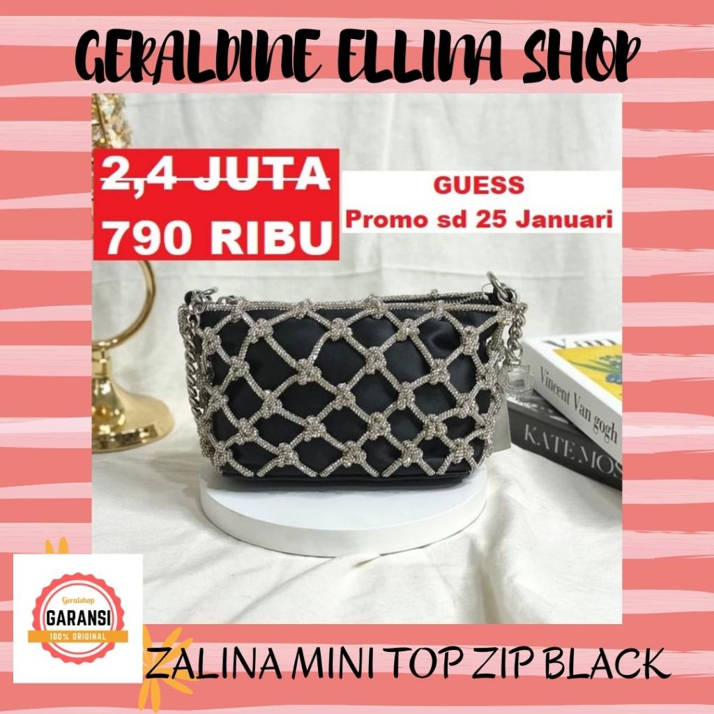 Tas wanita sale Guess original 100% shoulder bag seri ZALINA MINI TOP ZIP