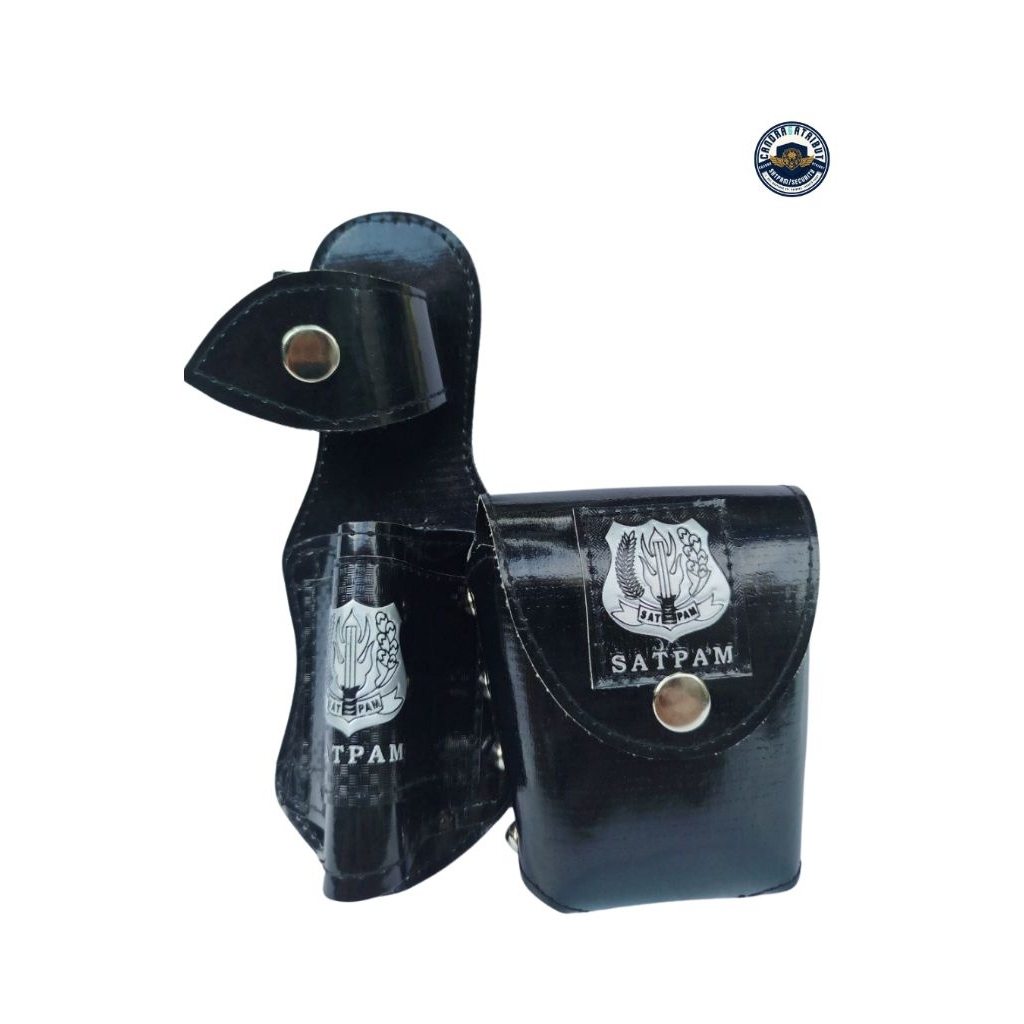 set satpam logo putih, sarung borgol, dan sarung pentungan