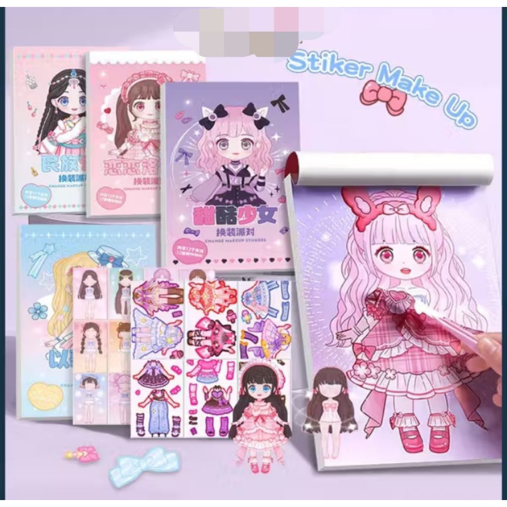 Mainan Anak Perempuan Stiker Wajah Dress Make Up Princess
