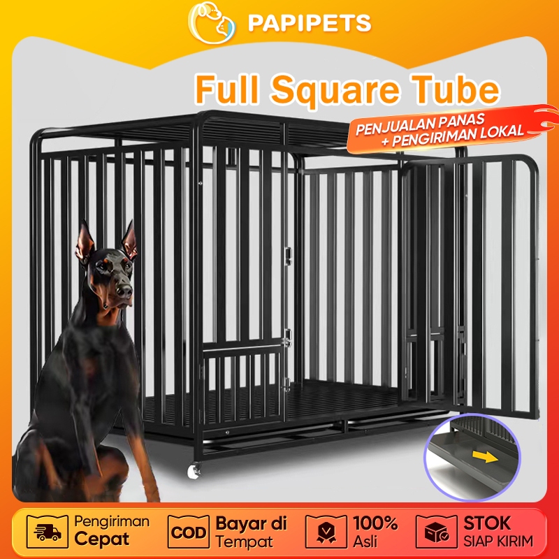 Kandang Anjing Besar Pagar Anjing Rangka Hollow Anti Karat, Kuat dan Stabil untuk Anjing Gembala