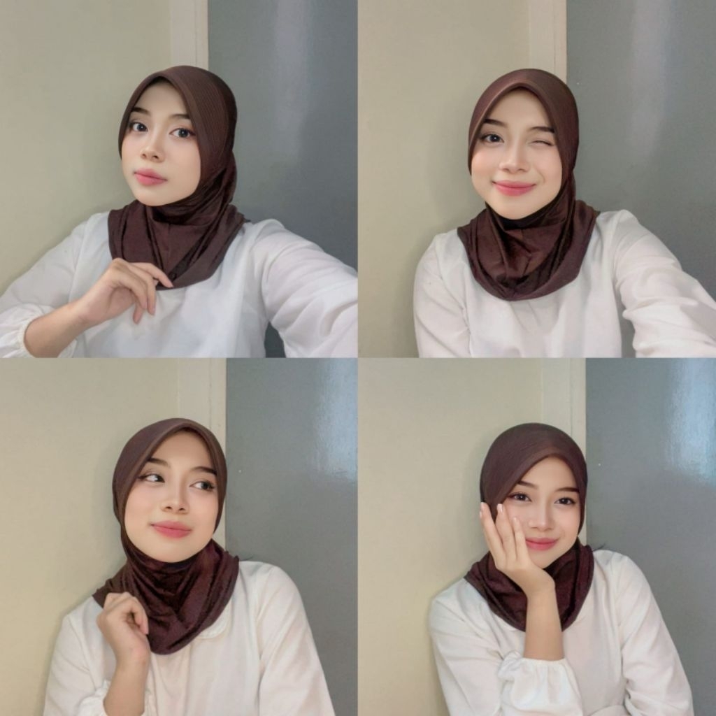 Hijab Bergo warna Coklat