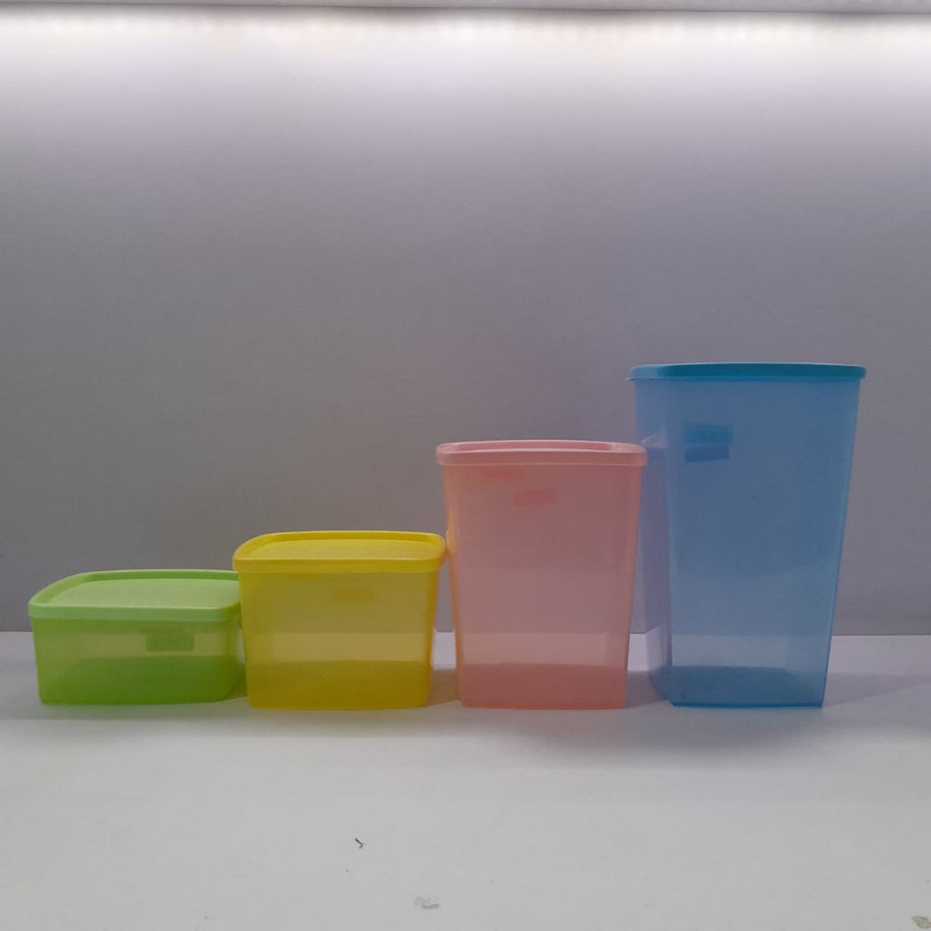 Toples Plastik Kotak / Toples Makanan Plastik / Wadah Plastik Kotak / Toples Plastik Tutup Snap / To