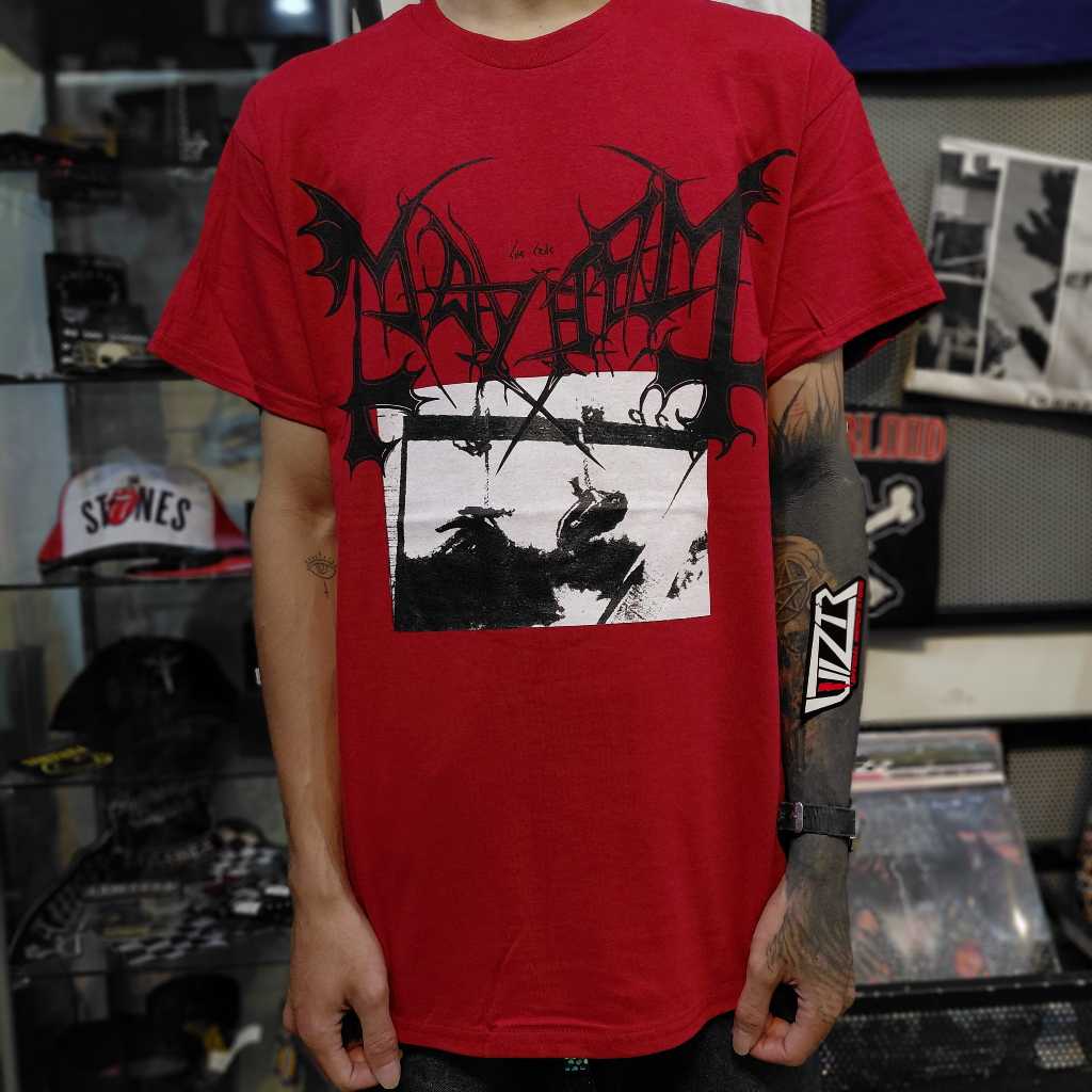T Shirt Band Official T Shirt MAYHEM - DEATHCRUSH RED Original