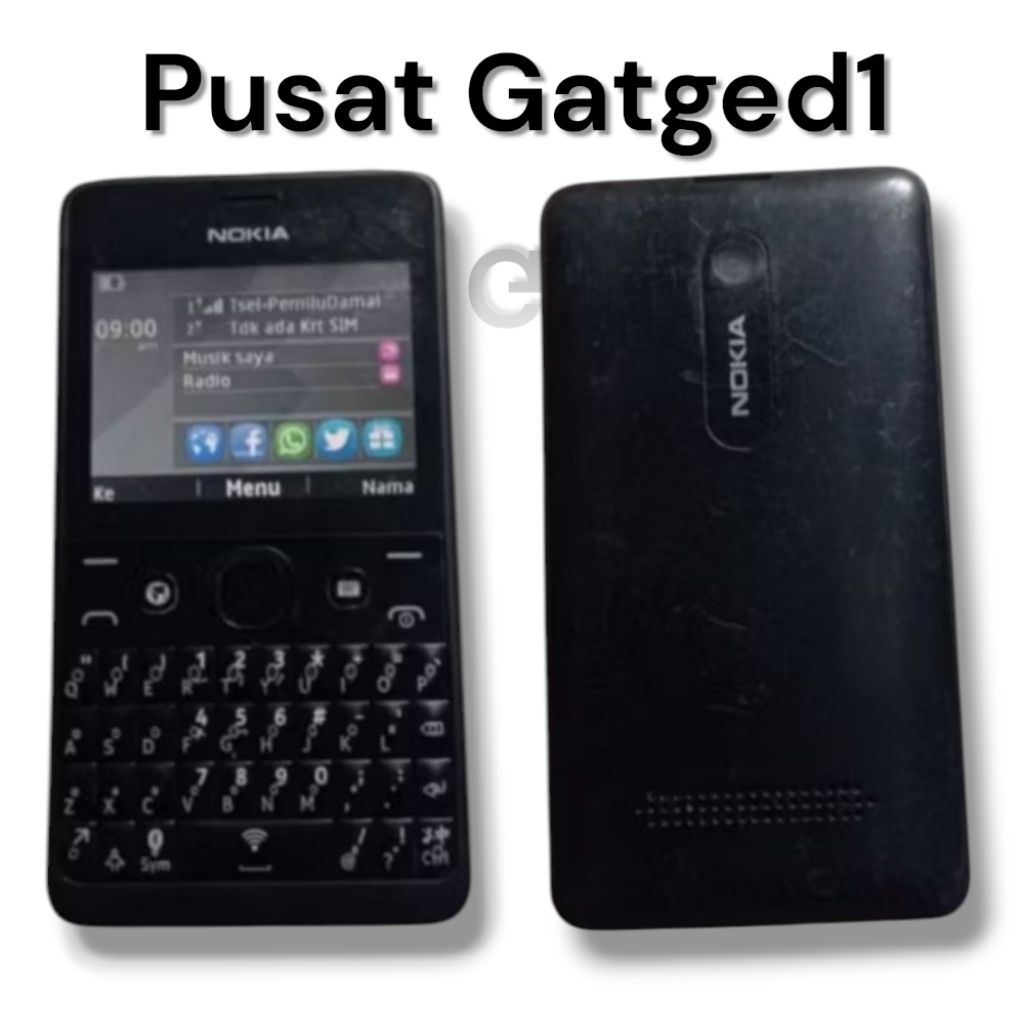 Nokia Asha 210  + casan baterai normal second siap pakai