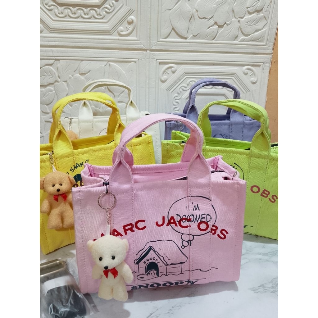 tas snoopy kanvas gratis ganci