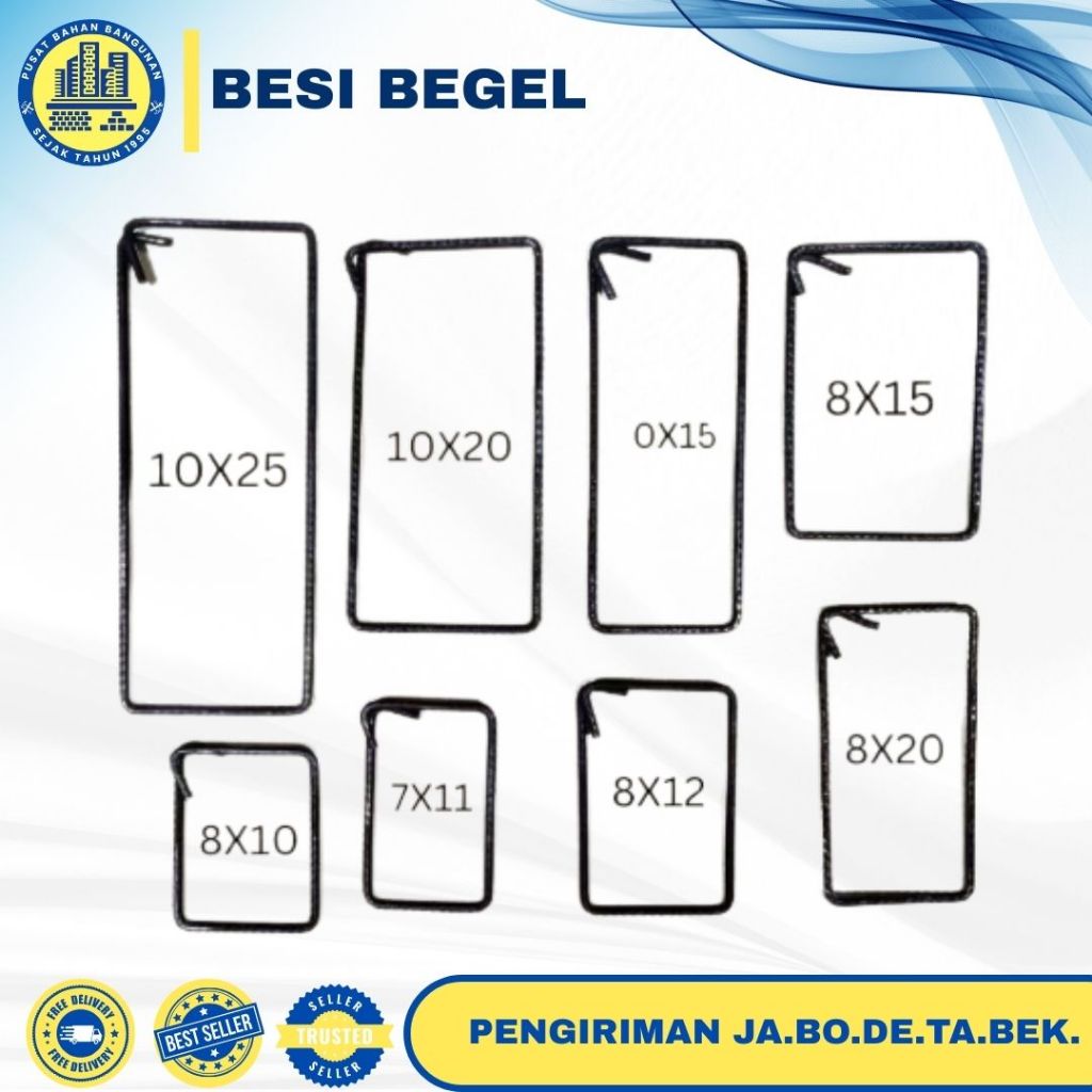 CINCIN BESI BEGEL KOLOM 10X15 | 10X20 | 10X25 CM | PER IKAT