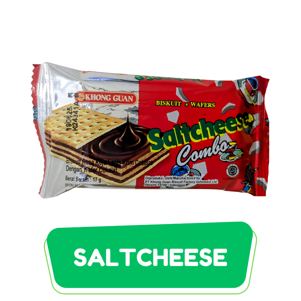Khong Guan Biskuit Saltcheese Combo 10 Bungkus - Keju Lapis Coklat