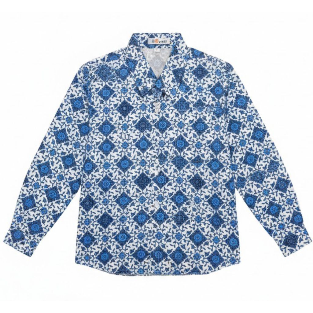 Batik SD/Batik MTs/Batik Motif Biru Sekolah Dasar Lengan Panjang Pendek
