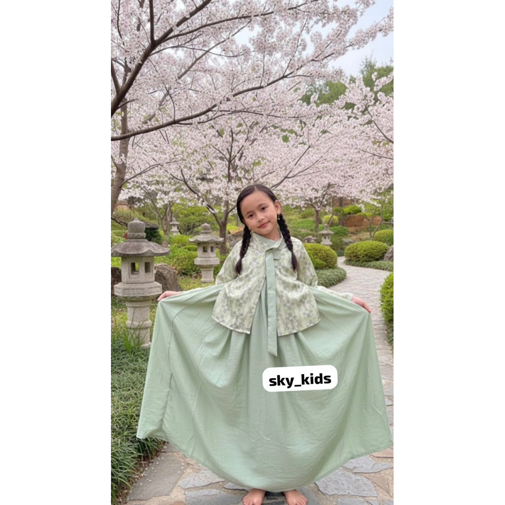 GAMIS HANBOK kekinian anak//Gamis hanbok korea kekinian//dress hanbok panjang