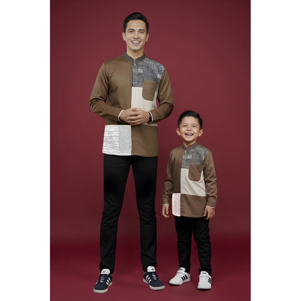 BAJU KOKO ALACHWAN ATTHARA OLIVE couple ayah anak al achwan