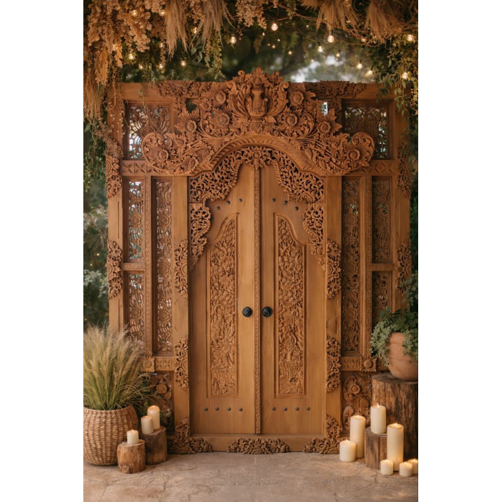 pintu gebyok ukir setyl bali