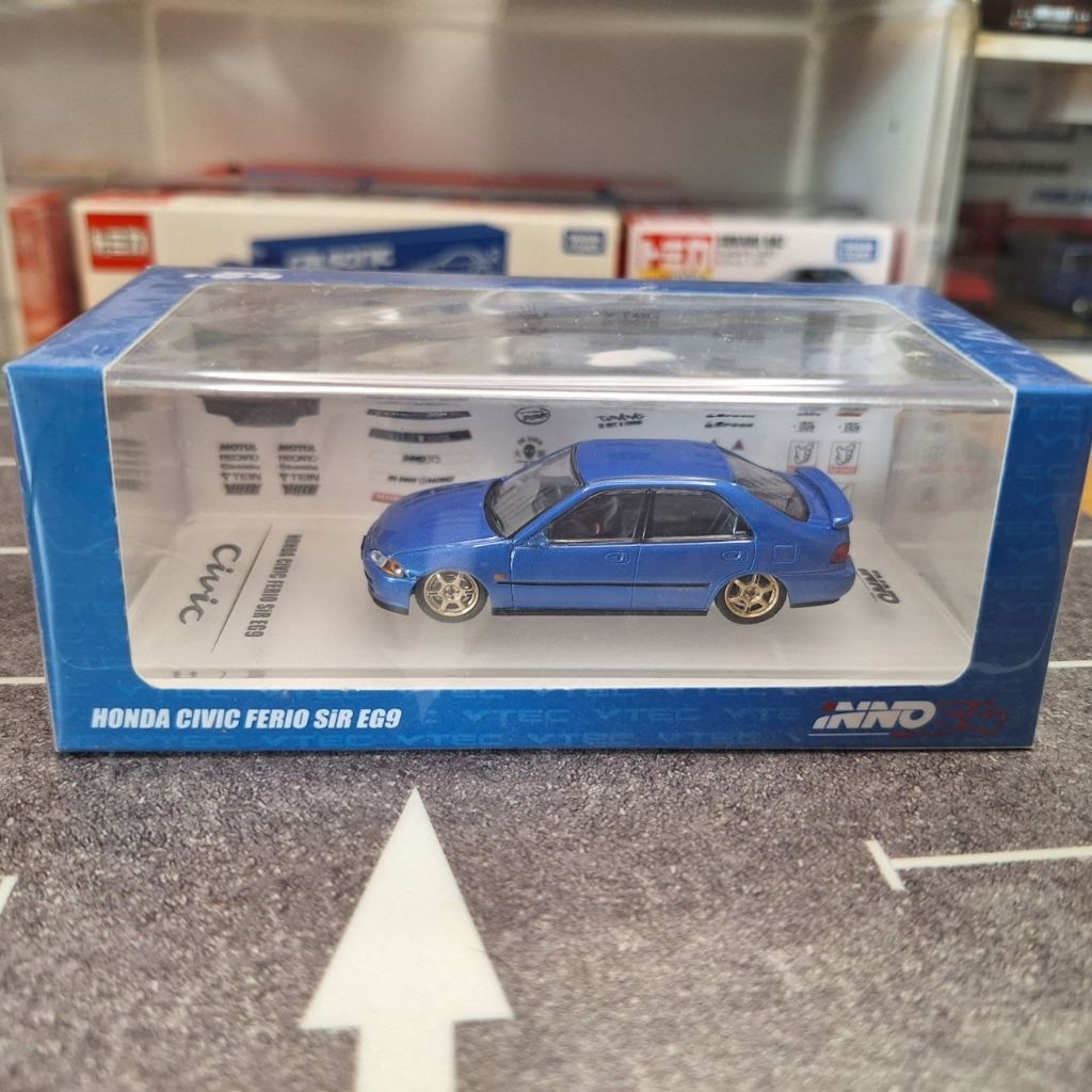 Diecast Miniscale Inno64 Models Honda Civic Ferio SIR EG9 Blue 1/64 Rare Murah