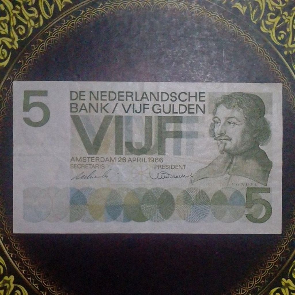 Uang Belanda 5 gulden 1966 vf