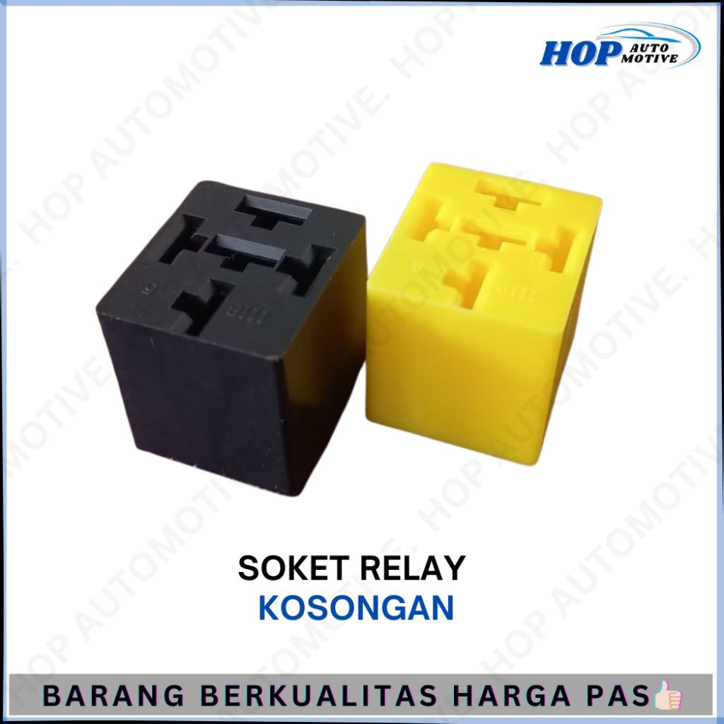 Rumah Socket Relay Kosong Kaki Pin 4 / 5 Hitam - Kuning