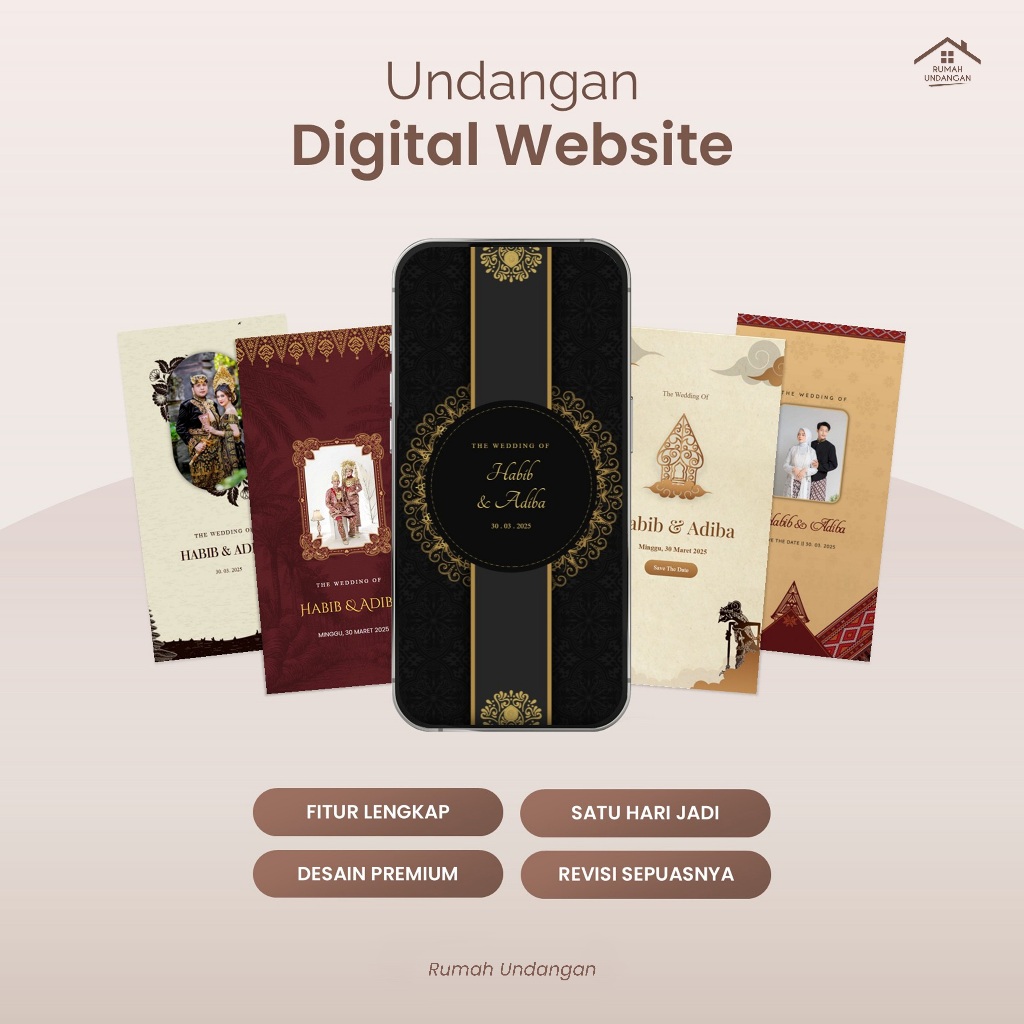 Undangan Digital Website Pernikahan Tema Adat Wayang, Sunda, Batak dll | Tema Foto & Animasi