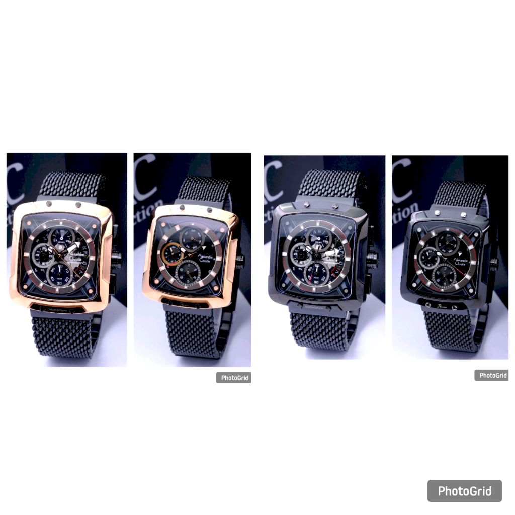 Jam Tangan Couple AC Alexandre Christie 3030 Original Chronograph - Tali Pasir - Garansi Resmi 1 Tah
