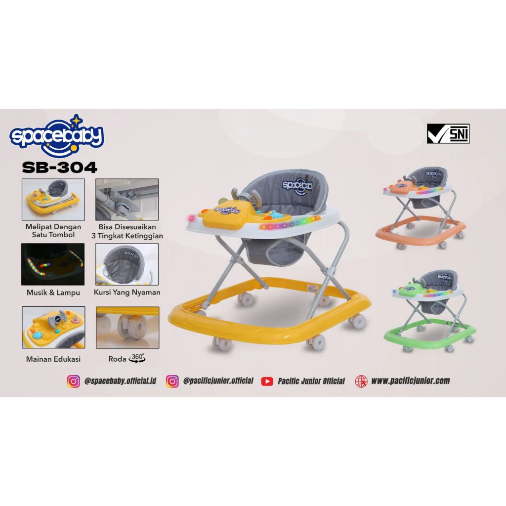 Spacebaby SB-304 Baby Walker / Apolo Bayi / Baby Walker