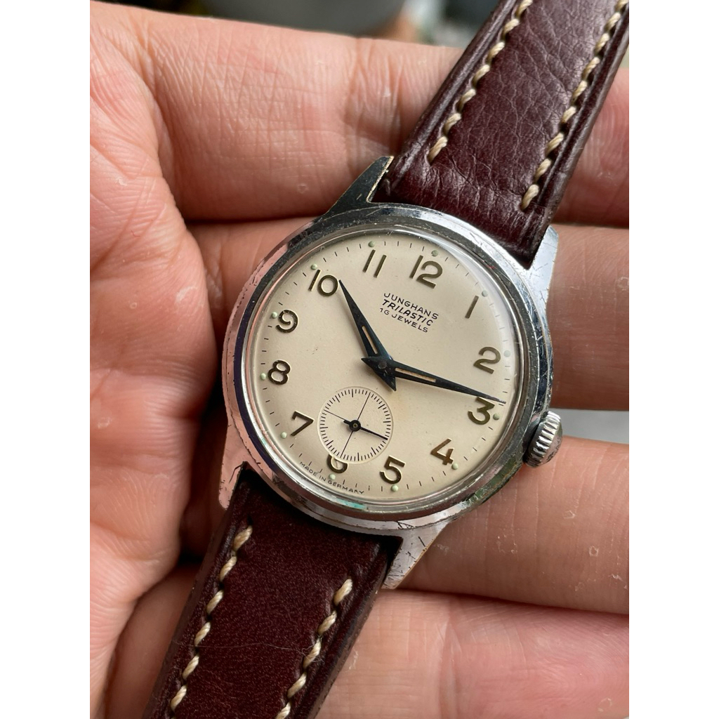 Junghans Trilastic 16 jewels Sub-sec 1960’s Germany original