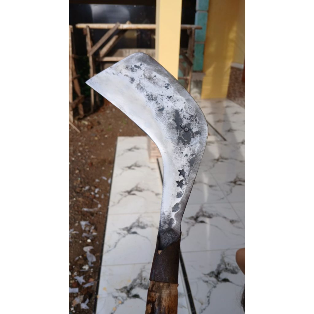 Parang cacar Rumput Baja Sepuh Premium Super Tajam