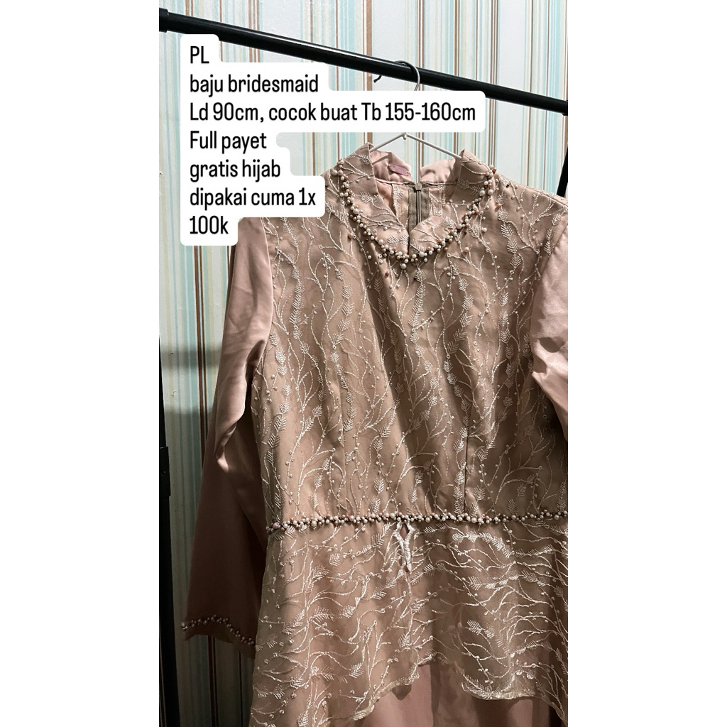 Baju Bridesmaid satin brokat full payet