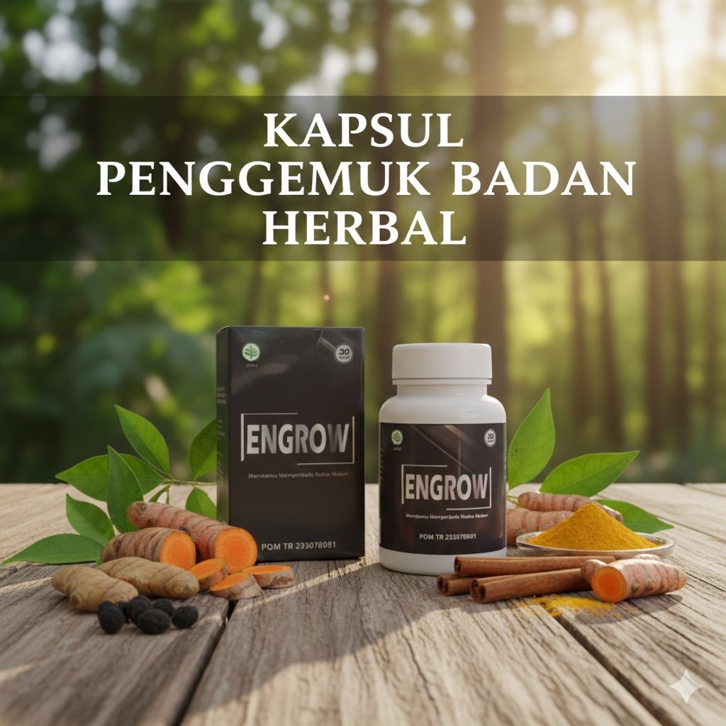 ENGROW Kapsul penggemuk badan penambah berat badan anak dan dewasa ampuh cepat