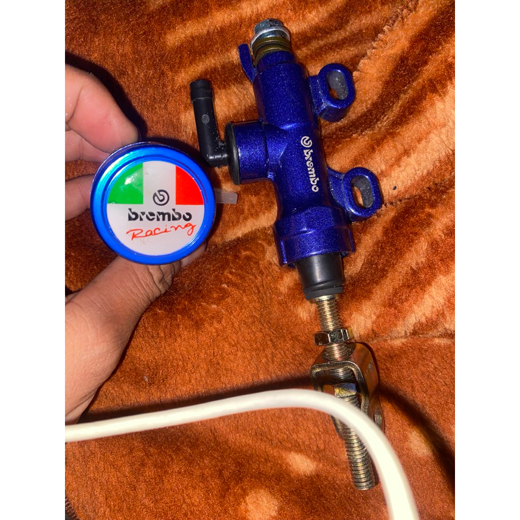 Master Rem Belakang Brembo Racing CNC Biru + Tabung Minyak Rem