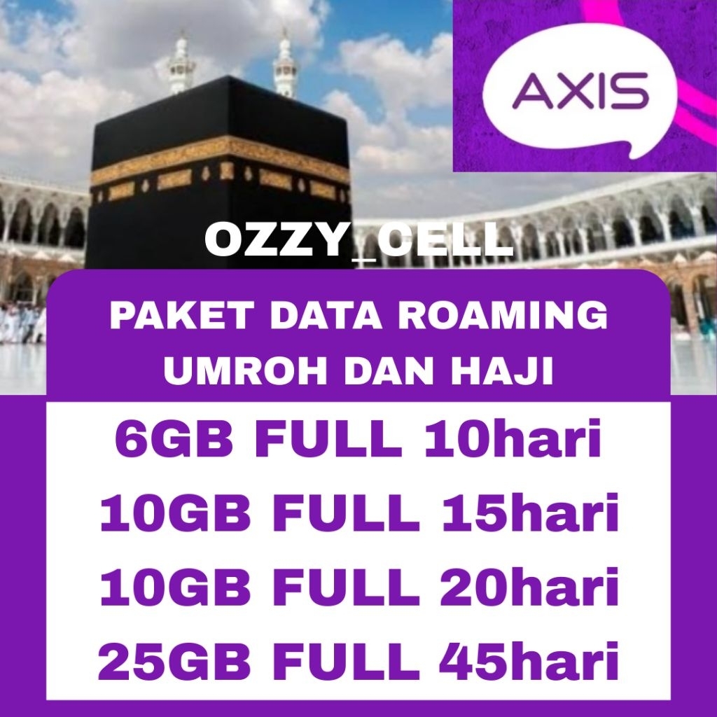 OZZY CELL PAKET DATA AXIS ROAMING UMROH DAN HAJI INTERNASIONAL