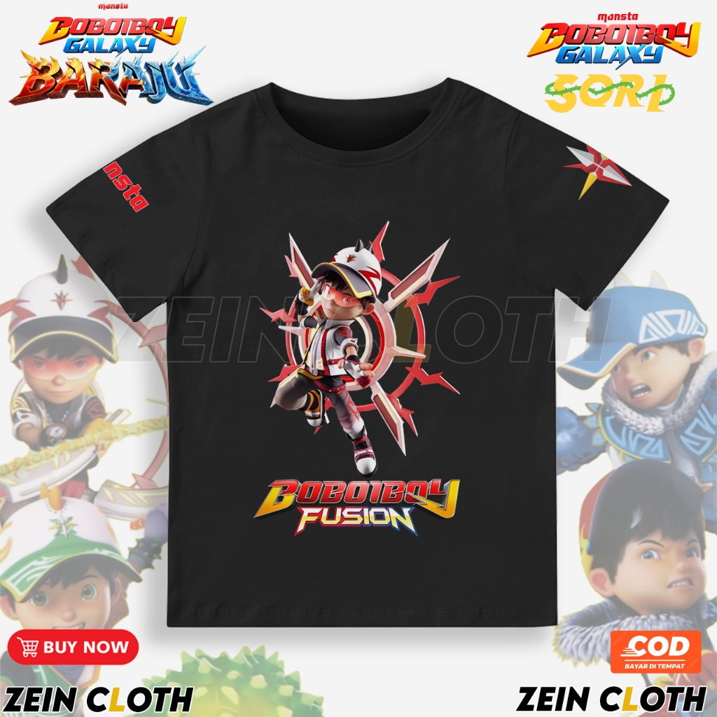 Kaos Anak Boboiboy Supra / Kaos Anak Boboiboy Galaxy Fusion / Baju Anak Boboiboy Supra