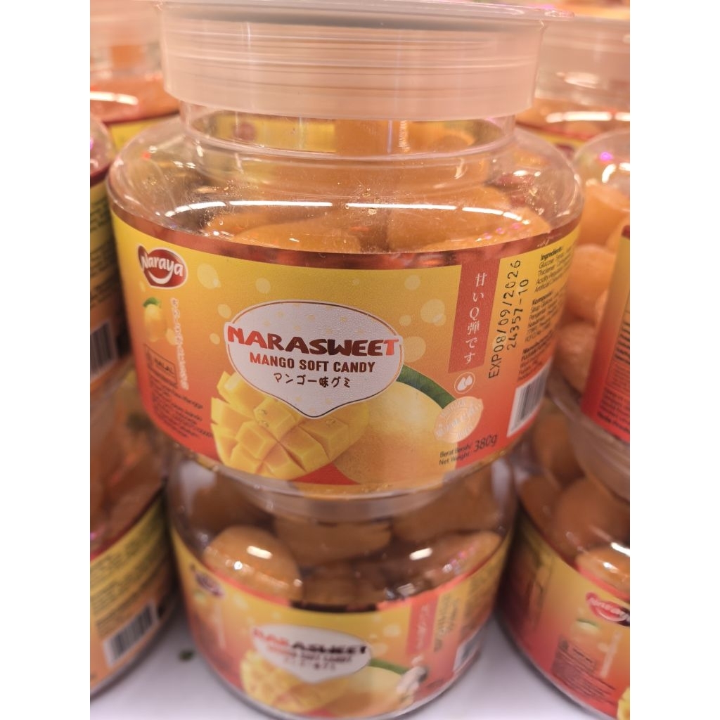NARAYA NARASWEET SOFT CANDY WANGLAI. PERMEN JERUK. PERMEN NENAS. PERMEN MANGGA. GUMMY JERUK. GUMMY N
