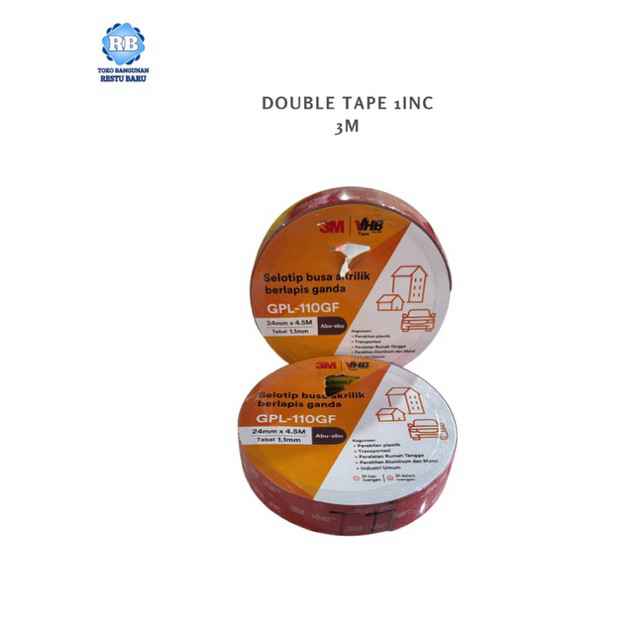 Doubletape 3M merah 1inc