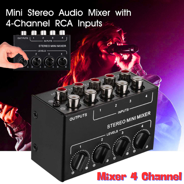 STAR 4 Channel Mixer mini audio Sound Card Amplifier profesional mikser audio Ultra-Compact STERO
