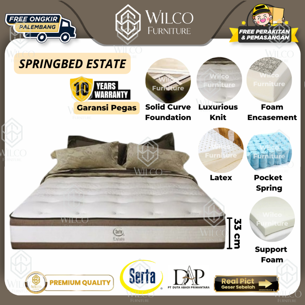 Kasur Springbed Serta Estate/ Matras Serta Estate Pocket Spring - 100 x 200