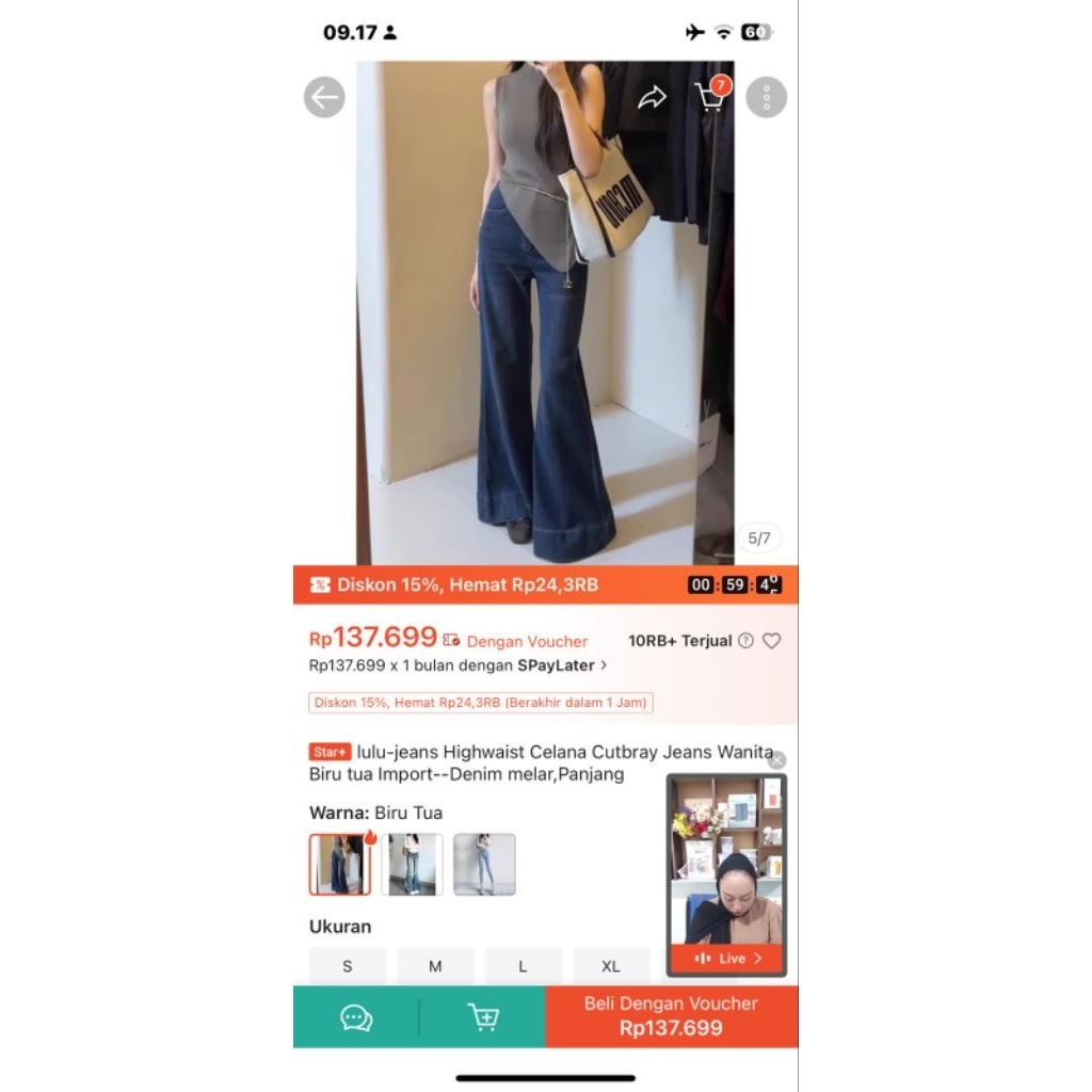 preloved (new) lulu jeans kode 3906