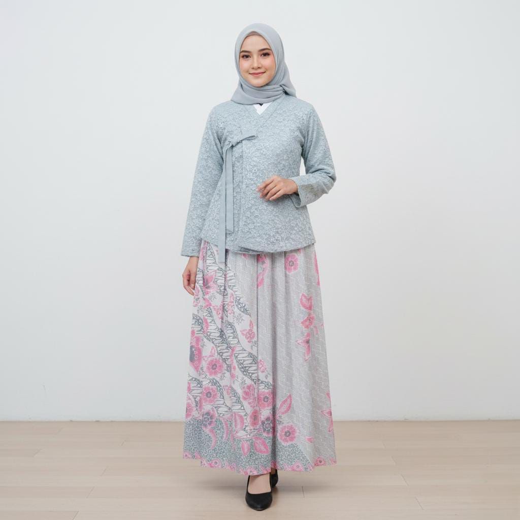 Kebaya kimono Set Batik Muslim (HANDMADE)