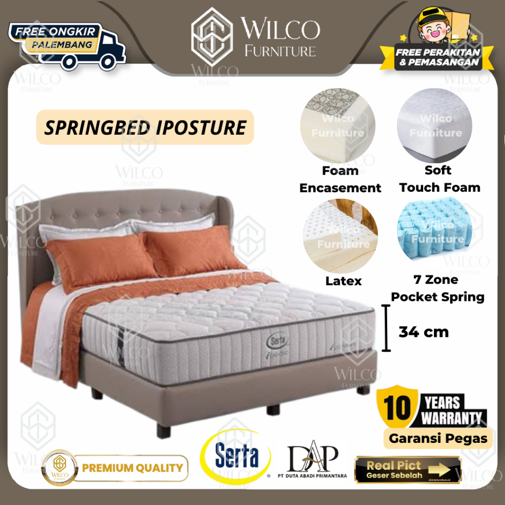 Kasur Springbed Serta iPosture / Matrass Serta iPosture Palembang - Matras Aja, 100x200
