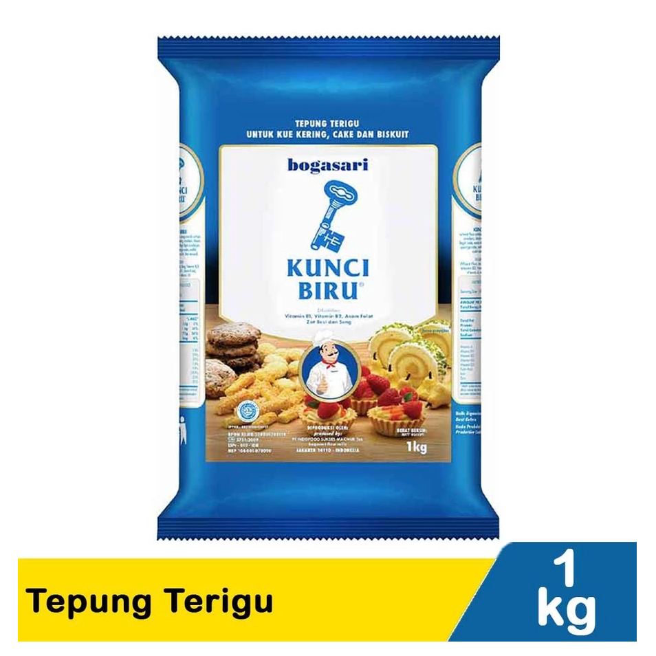 Tepung Terigu Kunci Biru 1kg / Terigu Kunci Biru