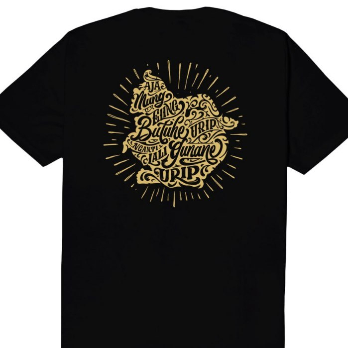 Kaos Quote Eling Gunane Urip Lengan Pendek Bahan Katun DTF Premium Pakaian Unisex Adem Nyaman