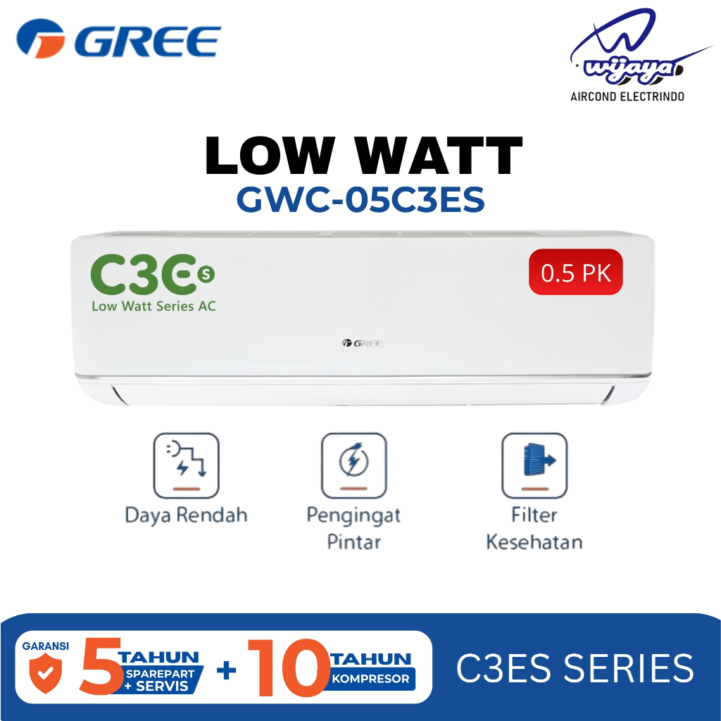 AC GREE LOW WATT 1/2PK GWC-05C3ES Series
