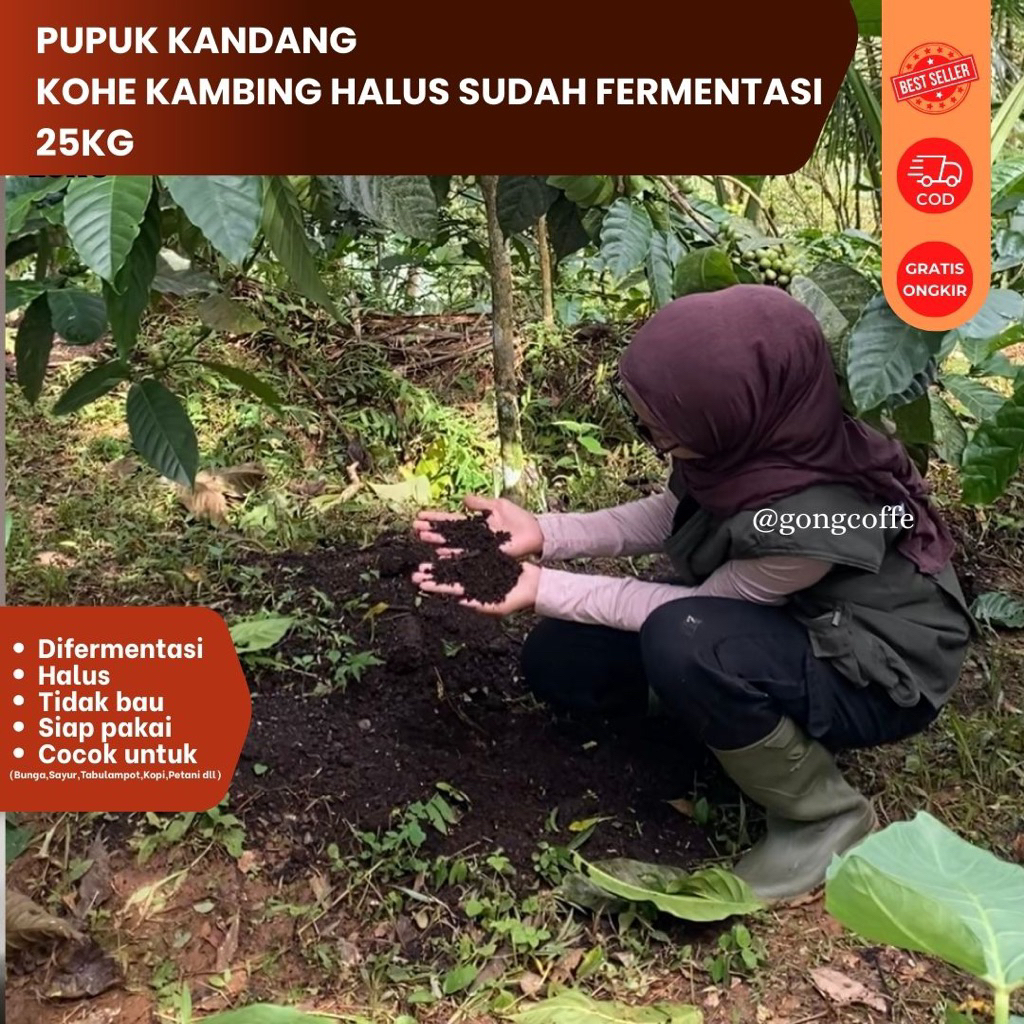 PUPUK KANDANG 25 kg Kohe Kambing sudah Fermentasi Halus Tidak bau