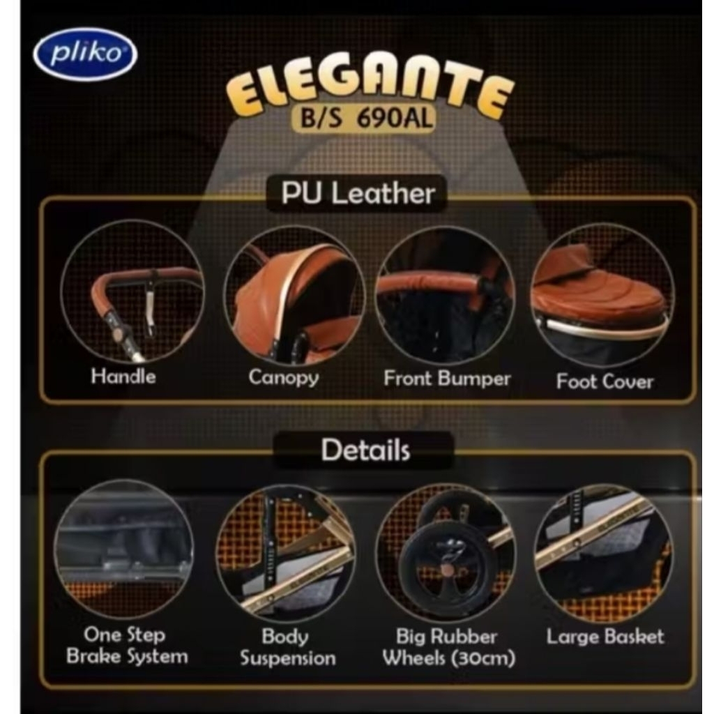 Stroller Pliko elegante BS 690 AL/kereta bayi Pliko elegante  BS690AL
