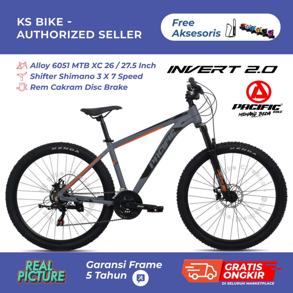 Sepeda Gunung MTB 26 Inch Pacific Invert 2.0 Frame Alloy 6061 Shimano Tourney Disc Brake MTB XC Dewa