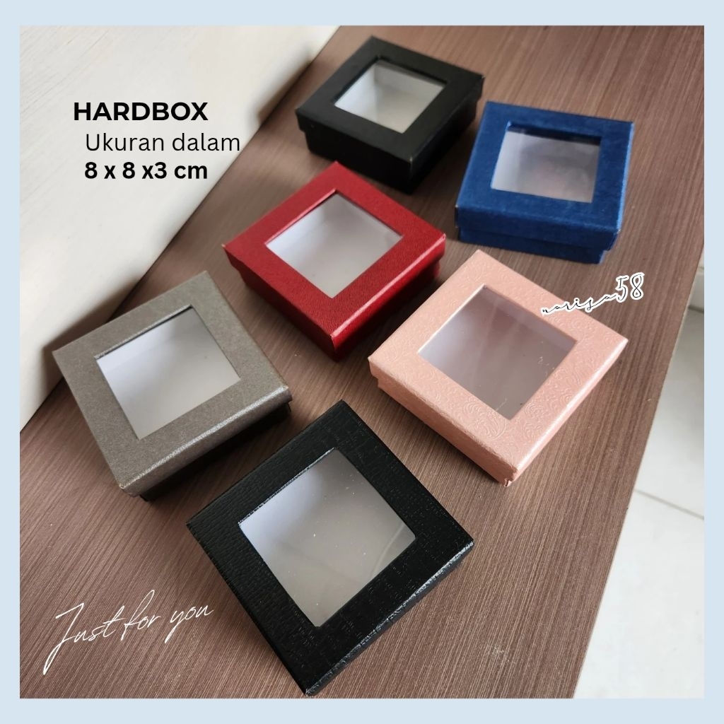 Kotak Box Hardbox "Jendela Mika" | 8x8x3 | 7x7x3 | Box Mika Frame | Kotak Kado | Giftbox | Kotak Pol