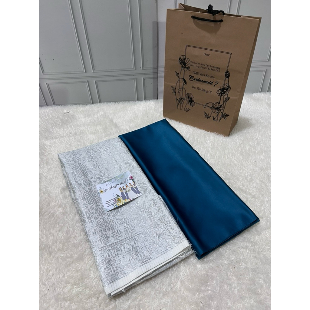 TERMURAH  Paket Seragaman Bridesmaid Bahan satin silk Roberto Cavalli Premium dan kain Songket / Len