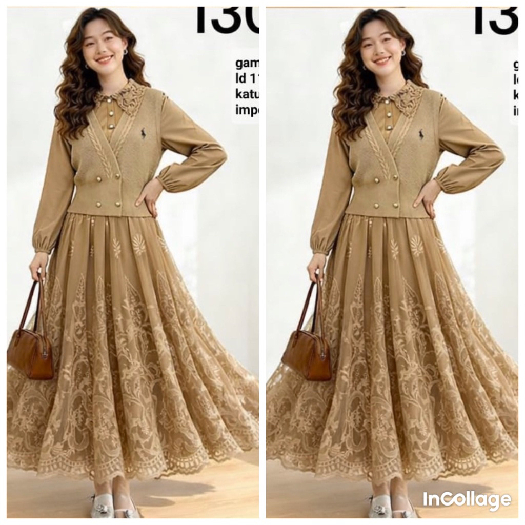 gamis rompi brukat