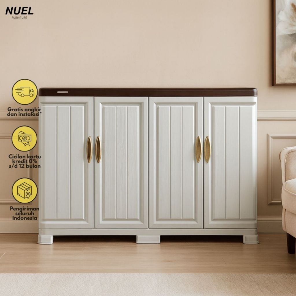 NUEL Cabsulfet Rak TV Plastik  Napolly / Midi Cabinet Multifungsi